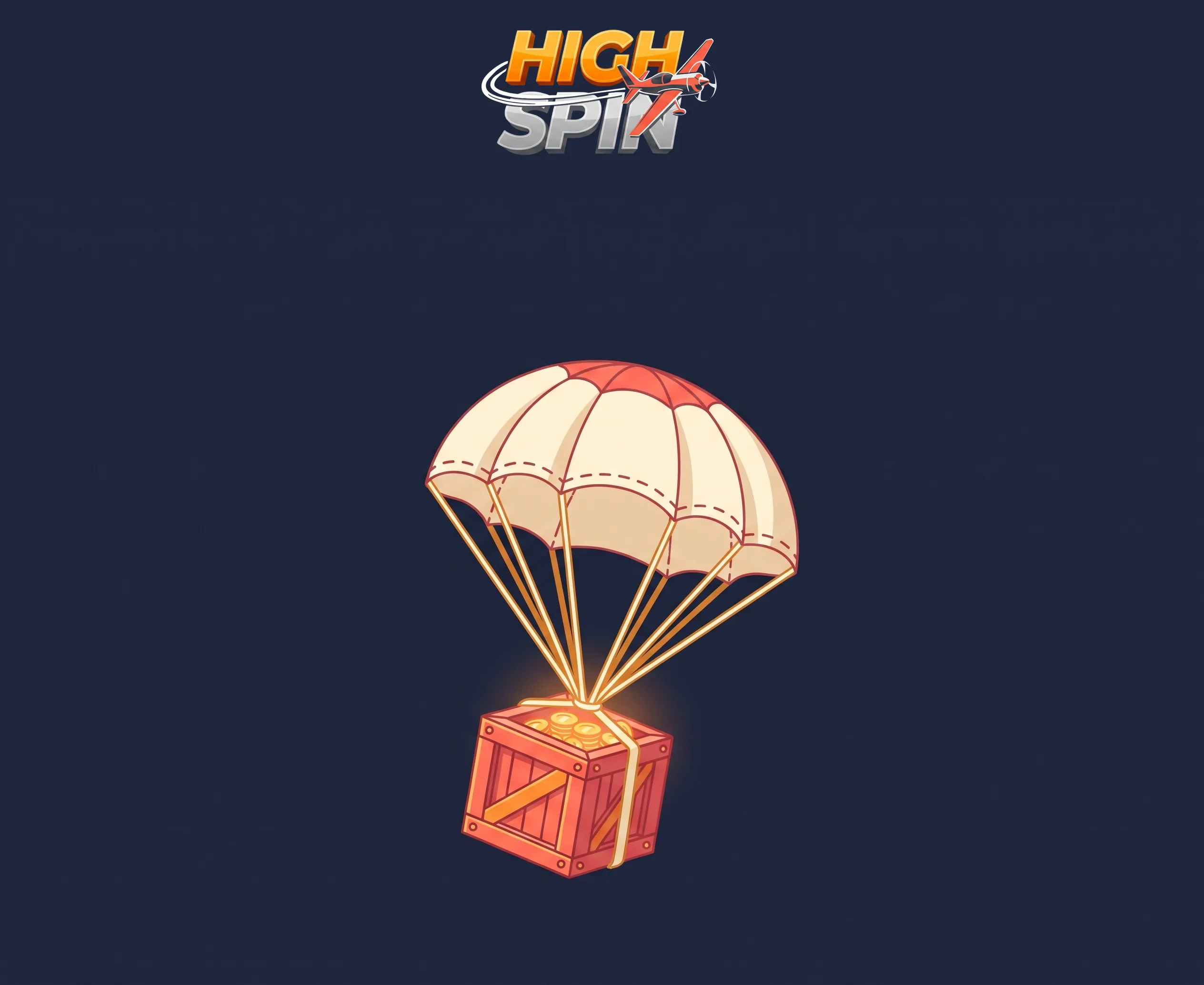 HighSpin welcome bonus lootbox descending by parachute